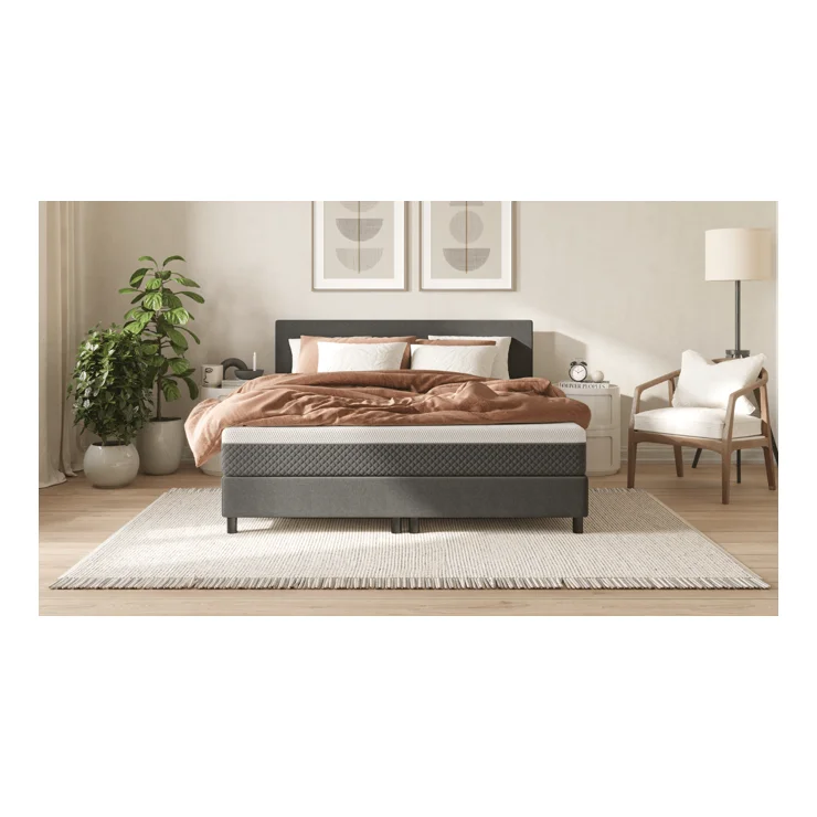 Colchão Emma Premium Hybrid 2.0 em quarto ilustrativo da fabricante; cama e decoração não estão incluídas.