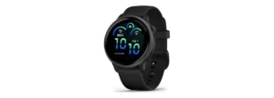 Relógio Garmin vívoactive 6 preto com pulseira de silicone, em imagem de divulgação da Garmin Brasil.