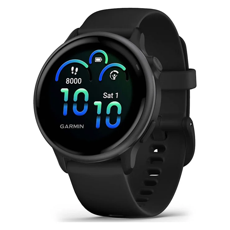 Relógio Garmin vívoactive 6 preto com pulseira de silicone, em imagem de divulgação da Garmin Brasil.