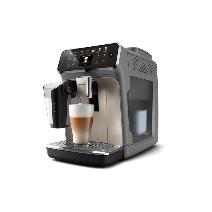 Cafeteira Philips Série 4400 LatteGo, versão ilustrativa EP4444/90, em imagem de divulgação.