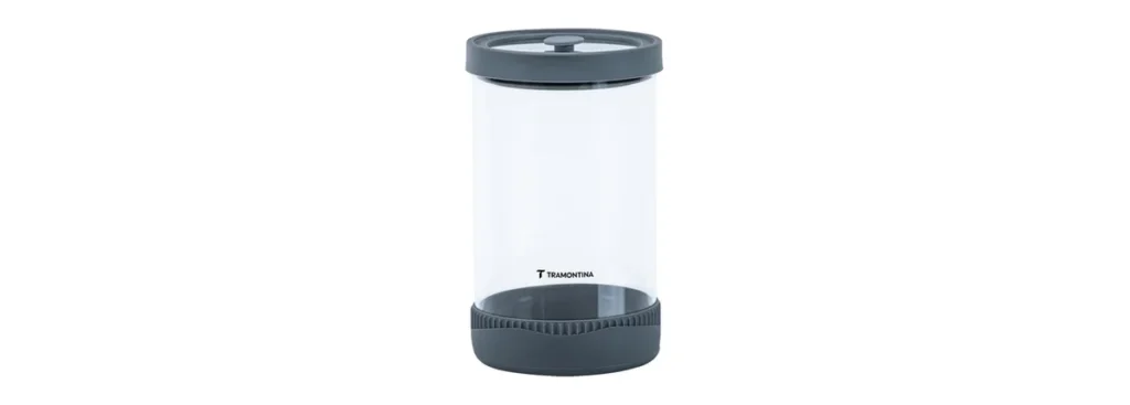 Pote hermético Tramontina Purezza de vidro com tampa e base em silicone, referência 61227070.