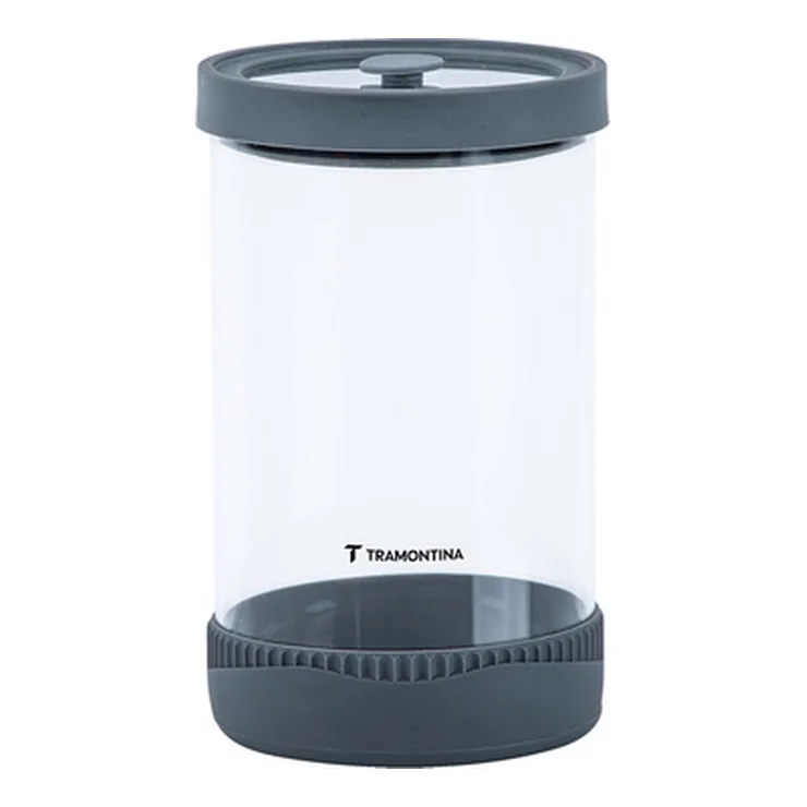 Pote hermético Tramontina Purezza de vidro com tampa e base em silicone, referência 61227070.