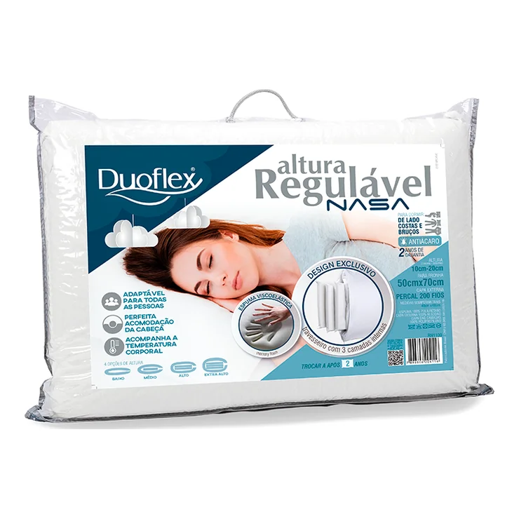 Travesseiro Duoflex Nasa de altura regulável RN1100 em imagem de divulgação da fabricante.